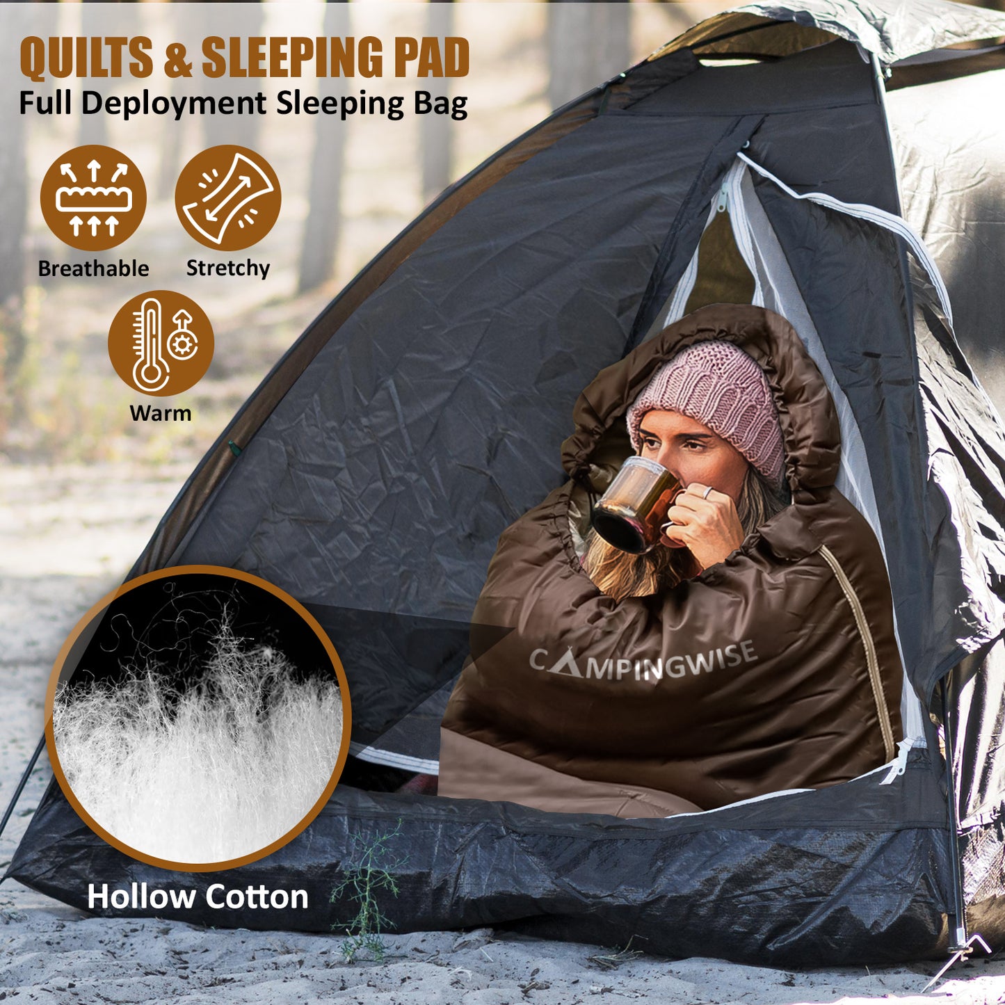 Campingwise all season slaapzak | Inclusief handige opbergzak