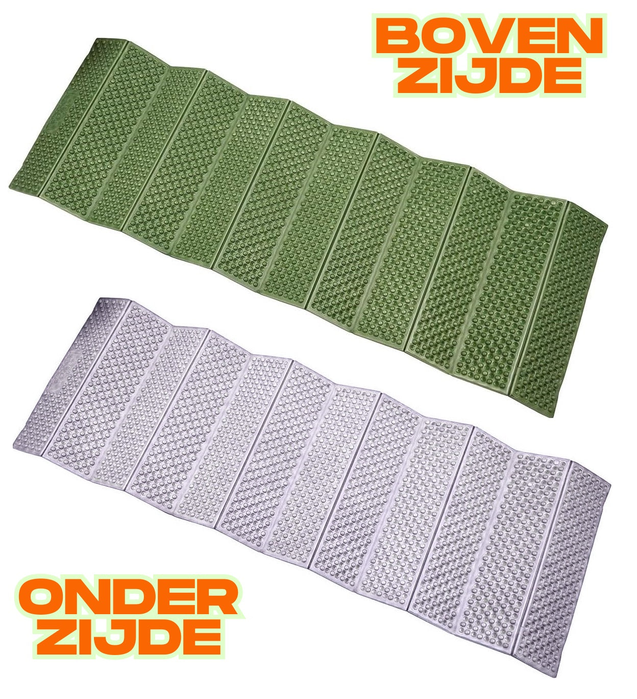Campingwise | Isolatiemat | Opvouwbaar| 183 x 61 x 2.0 cm| groen/grijs