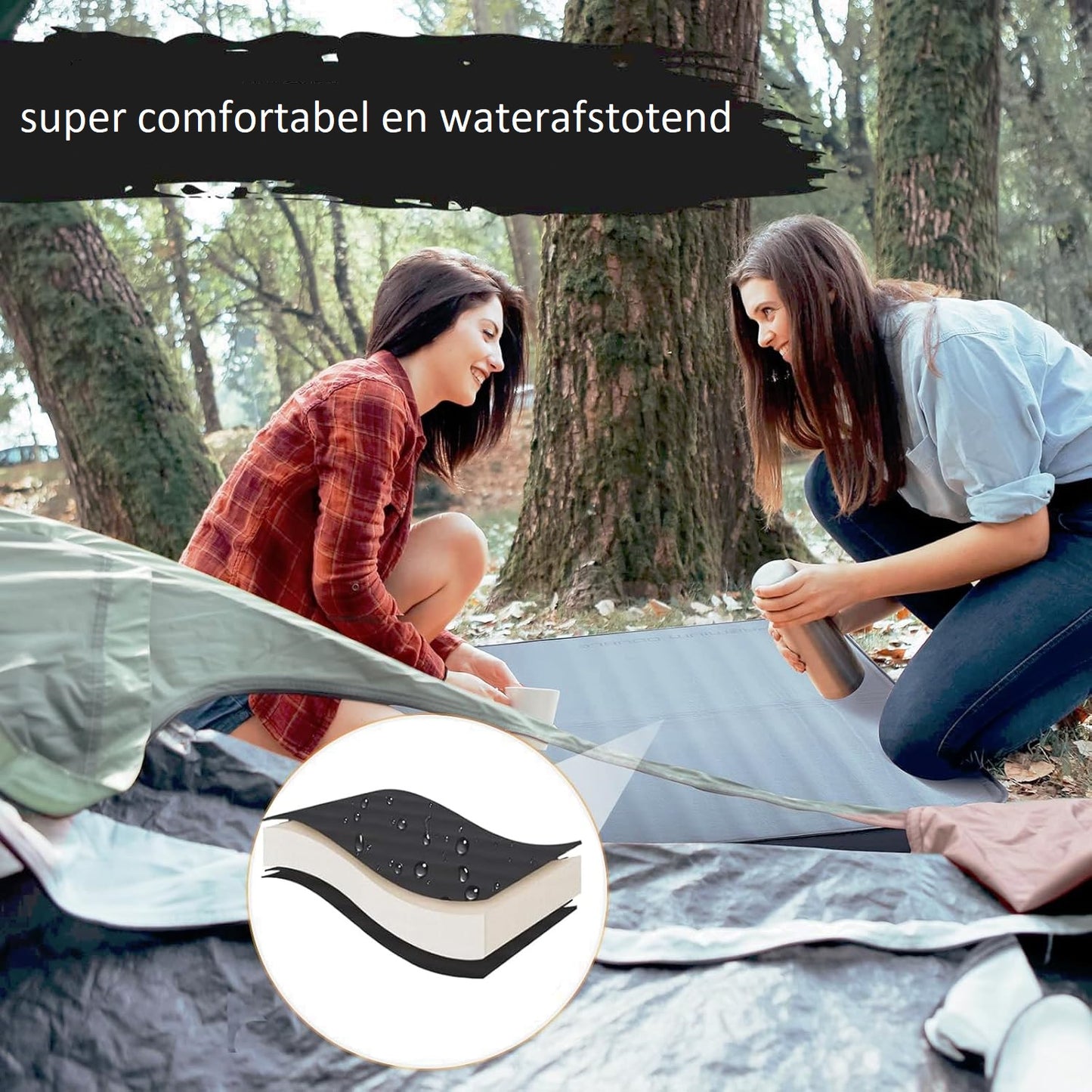 Northstrong | 2 persoons | automatisch opblaasbare super comfortabele matras | extra lang, breed en dik | 200 x 132 x 10
