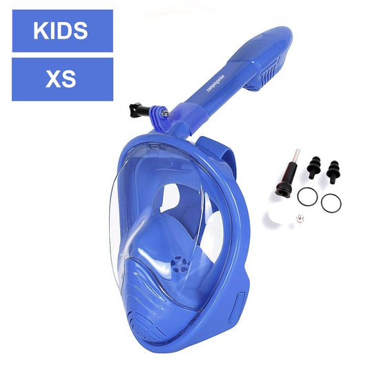 Campingwise full face snorkelmasker - voor KIDS - Blauw - Maat XS
